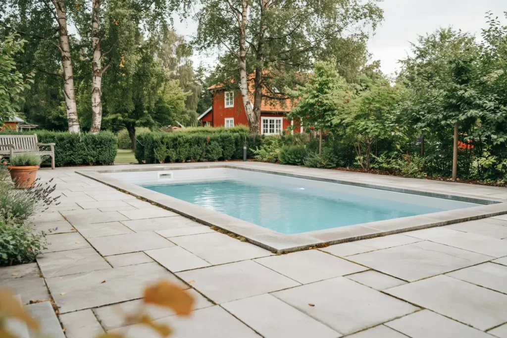 markpool med pvc liner och belysning i gamla enskede enskede